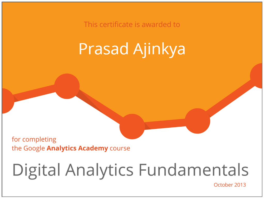 Just Completed the Google Analytics Digital Analytics Fundamentals